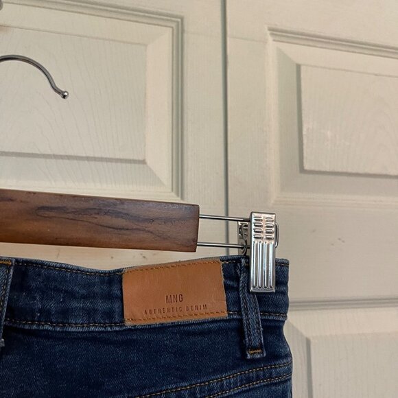 Mango MNG Denim Womens Blue Dark Wash High Rise Ankle Mom Jeans Size 4 - Picture 4 of 8